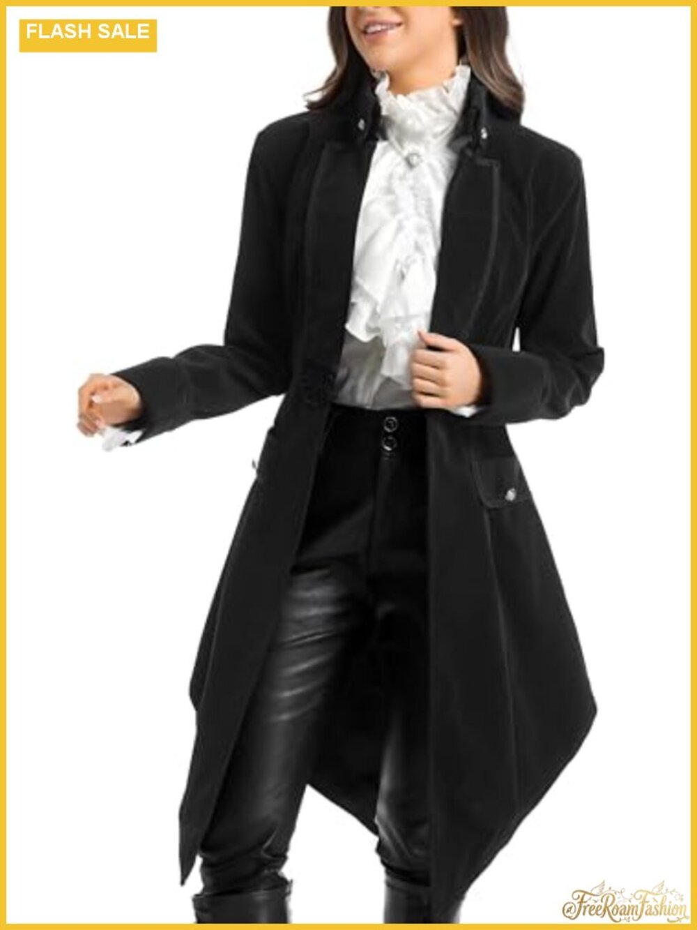 Velvet Gothic Victorian Steampunk Tailcoat Jacket Long Sleeve